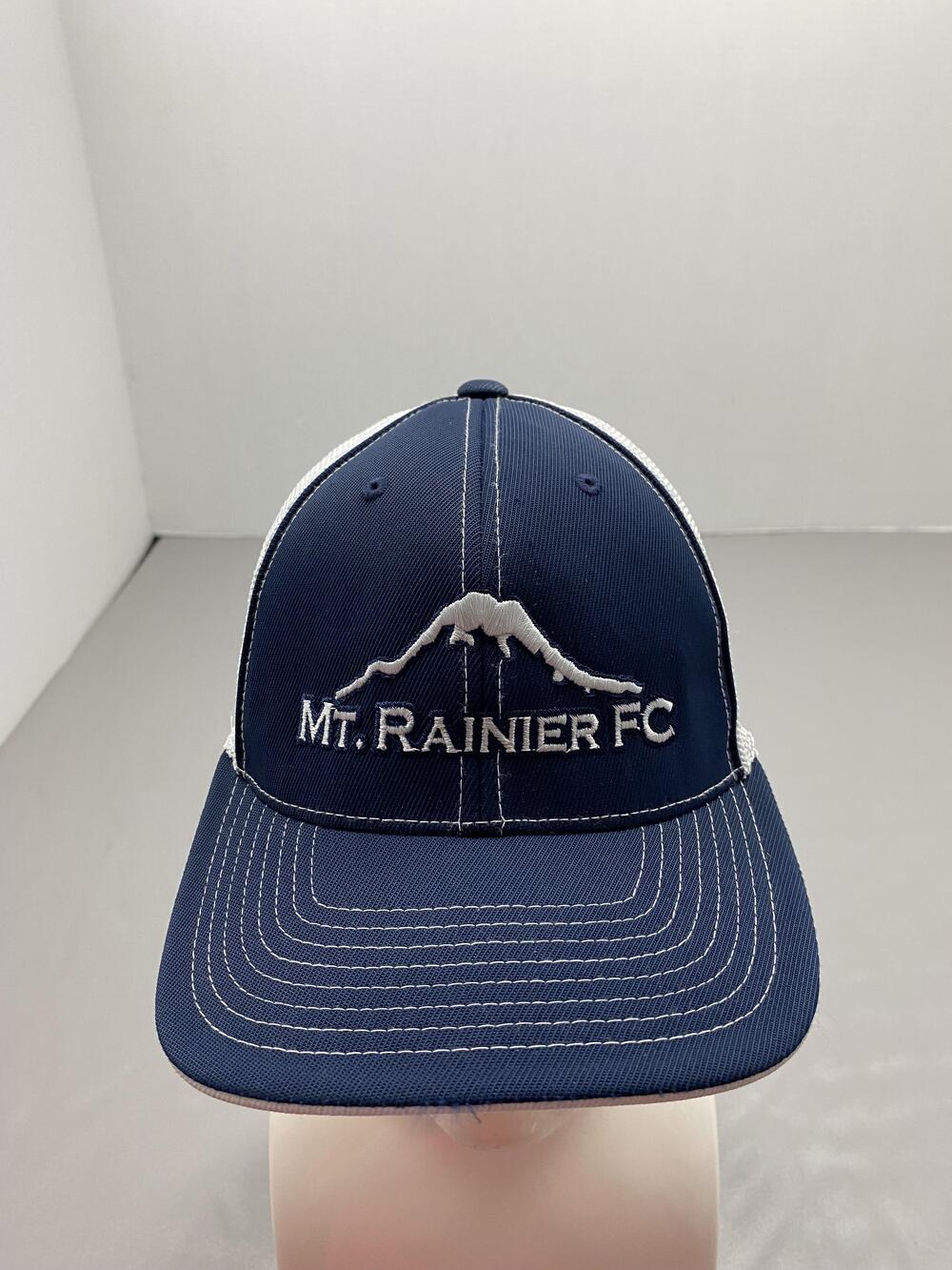 Mt. Rainier FC Hat Cap Fitted Mens S/M Blue Soccer Trucker UNK Mesh Pro